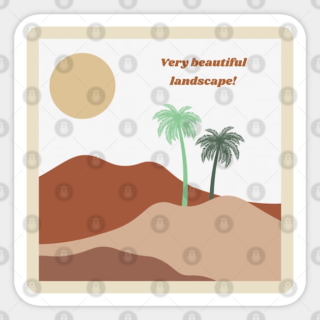 Abstract Desert Landscape Sticker by Roseyasmine